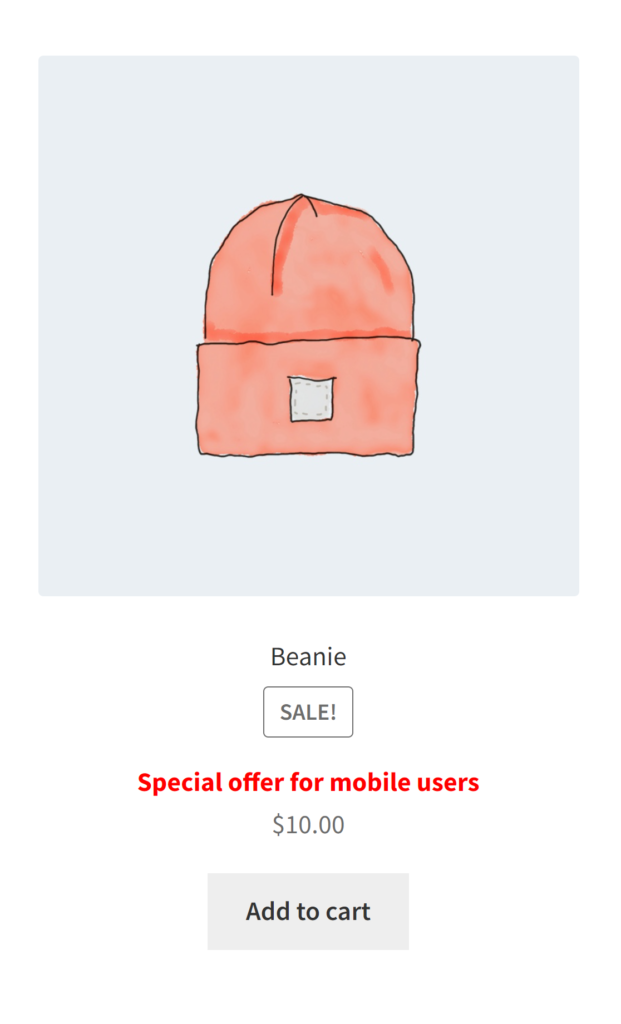 A screenshot of the special offer on a mobile device